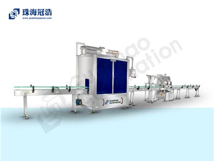 自動16頭醫(yī)用鹽水防腐灌裝、旋蓋生產(chǎn)線